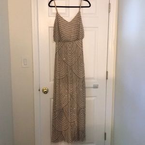 Adrianna Papell nude beaded dress